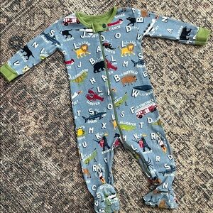 Hatley Animal Alphabet Footie - Blue and Green